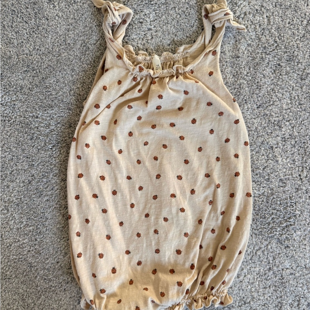 Rylee + Cru Cream and Brown ladybug Bodysuit